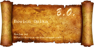 Bovics Opika névjegykártya